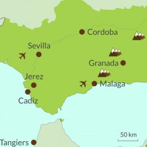 Map of Andalucia tours region