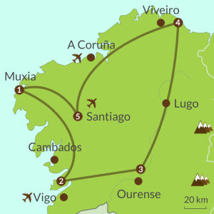 Detailed map of NC5 Discover Galicia Round Tour