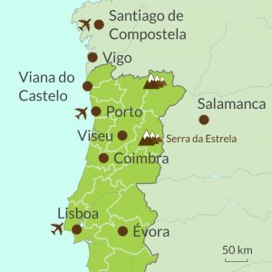 Map of North Portugal tours region