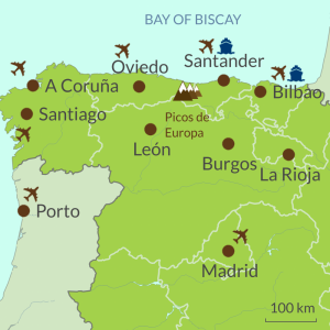 Map of North Spain Touring Region