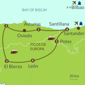 Map of north Spain Grand Tour