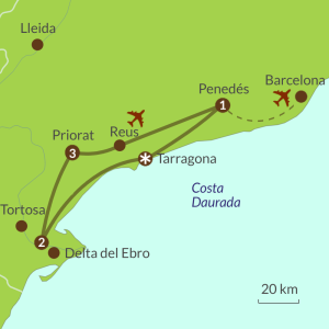 Map of South Catalonia Itinerary