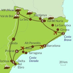 Map of Catalan Touring Itinerary