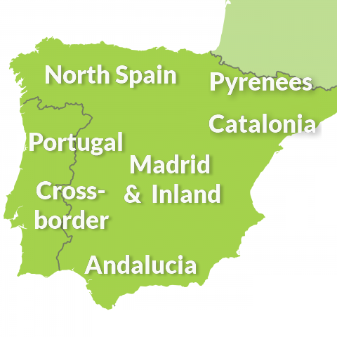 map of Spain and Portugal touring regions