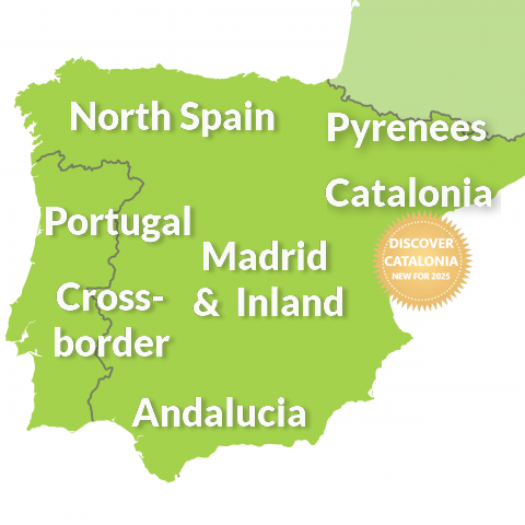 map of Spain and Portugal touring regions